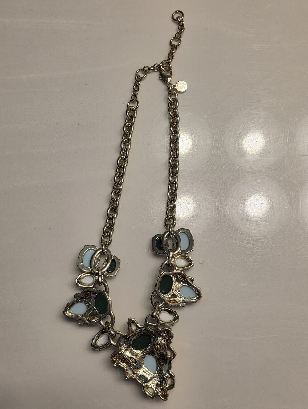 LEE By Lee Angel For Neiman Marcus Cabochon And Crystal 14k Gold Plated Necklace - Picture 4 of 16